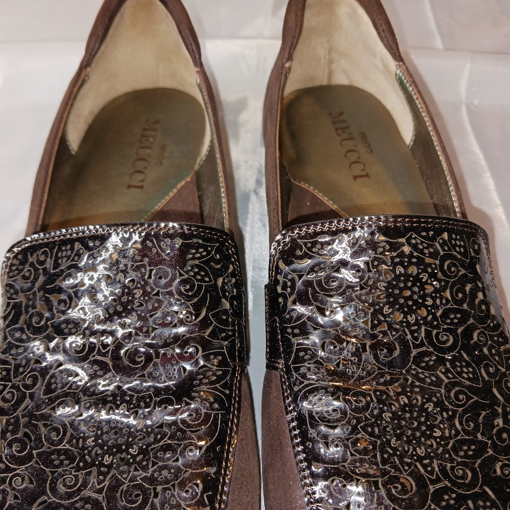 "Sesto Meucci" Elegant Brown w/ Dark Brown Women's Loafers Size 8 1/2 - Picture 3 of 11